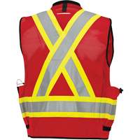 6678 High-Visibility Antimicrobial Mesh-Back Surveyor Vest, Red, Small, Polyester Nuna Depot Inc.