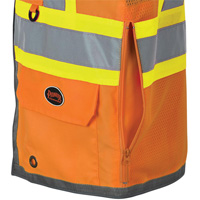 Pioneer Mesh Back Zip Front Surveyor Safety Vest, High Visibility Orange, Small, Polyester Nuna Depot Inc.