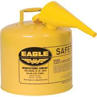 Safety Can for Diesel with Funnel, Type I, Galvanized Steel, 5 US gal., Yellow, FM Approved/UL/ULC Listed Nuna Depot Inc.