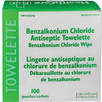 Serviette au chlorure de benzalkonium BZK, Serviette, Antiseptique Nuna Depot Inc.