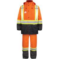 Ensemble de pluie haute visibilit&eacute; en tissu 150 deniers, Polyester, Petit, Orange haute visibilit&eacute; Nuna Depot Inc.