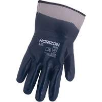 Gants bleu marine avec manchettes renforc&eacute;es &agrave; entoilage coll&eacute; Horizon, Moyen, R&ecirc;vetement Nitrile, Enveloppe en Jersey/Coton Nuna Depot Inc.