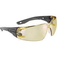 RUSH+ 2.0 M/L Safety Glasses with Black & Grey Frame, Amber Lens, Anti-Fog/Anti-Scratch, ANSI Z87+ Nuna Depot Inc.