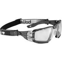 RUSH+ 2.0 XP Small Safety Glasses with Black & Grey Frame, Clear Lens, Anti-Fog/Anti-Scratch, ANSI Z87+ Nuna Depot Inc.