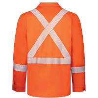 Avenger 7 oz Deluxe Segmented Striped High-Visibility Work Shirt, Style 652, Men's, Small, Orange Nuna Depot Inc.