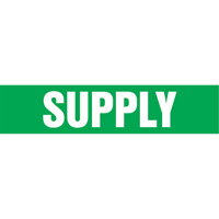 "Supply" Pipe Markers, Self-Adhesive, 4" H x 24" W, White on Green Nuna Depot Inc.