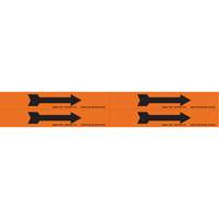 Arrow Pipe Markers, Self-Adhesive, 1-1/8" H x 7" W, Black on Orange Nuna Depot Inc.