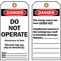 &eacute;tiquettes de verrouillage, Plastique, 3" la x 5-1/2" h, Anglais Nuna Depot Inc.