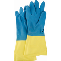 Two Tone NS53 Gloves, Size Medium/8, 13" L, Neoprene/Rubber Latex, Flock-Lined Inner Lining, 28-mil Nuna Depot Inc.
