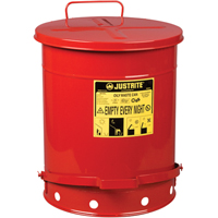 Contenants pour d&eacute;chets huileux, Homologu&eacute; FM/List&eacute; UL, 14 gal. US, Rouge Nuna Depot Inc.