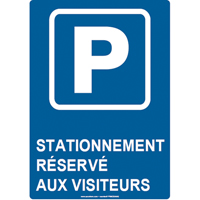 Panneau de stationnement r&eacute;serv&eacute;, 14" x 10", Aluminium, Français avec pictogramme Nuna Depot Inc.