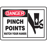 "Pinch Points" Sign, 7" x 10", Plastic, English with Pictogram Nuna Depot Inc.