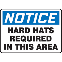 "Hard Hats Required" Sign, 7" x 10", Vinyl, English Nuna Depot Inc.