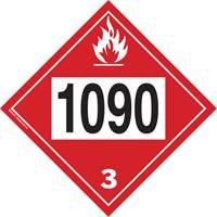 Plaque-&eacute;tiquette TMD 1090 pour liquide inflammable ac&eacute;tone, Plastique Nuna Depot Inc.