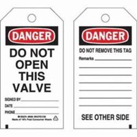 Self-Laminating Safety Tags, Polyester, 3" W x 5-3/4" H, English Nuna Depot Inc.