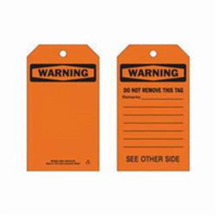 Self-Laminating Safety Tags, Polyester, 4" W x 7" H, English Nuna Depot Inc.