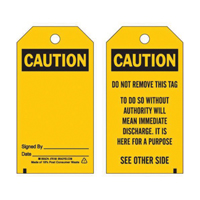 Accident Prevention Tags, Polyester, 3" W x 5-3/4" H, English Nuna Depot Inc.