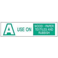"A Use on Wood Paper Textiles and Rubbish" Labels, 6" L x 1-1/2" W, Green on White Nuna Depot Inc.