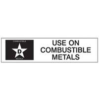 &eacute;tiquette D: Use on Combustible Metals pour extincteur Nuna Depot Inc.
