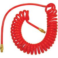 Tuyaux &agrave; air autor&eacute;tractables en polyur&eacute;thane Flexcoil a/raccords, Air, 1/4" DI x 15' lo, Polyur&eacute;thane, 140 psi &agrave; 23 °C Nuna Depot Inc.