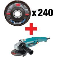 769F Flap Disc & Angle Grinder Kit, 4-1/2" x 7/8", Type 29, 60+ Grit, Ceramic Nuna Depot Inc.