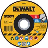 Metal Cut-Off Wheel, 5" x 0.045", 7/8" Arbor, Aluminum Oxide, Type 1 Nuna Depot Inc.