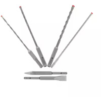 Rebar Demon SDS-Plus 4-Cutter Full Carbide Head Hammer Drill Bit & Chisel Set, 6 Pieces, Carbide Nuna Depot Inc.