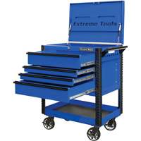 EX Deluxe Series Tool Cart, 4 Drawers, 22-7/8" L x 33" W x 44-1/4" H, Blue Nuna Depot Inc.