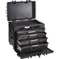 Coffre &agrave; outils mobile avec tiroirs, 4 tiroirs, 22-4/5" la x 15" p x 18" h, Noir Nuna Depot Inc.