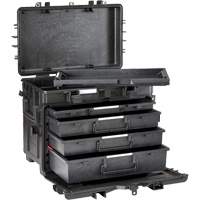 Coffre &agrave; outils militaire mobile avec tiroirs, 4 tiroirs, 22-4/5" la x 15" p x 18" h, Noir Nuna Depot Inc.