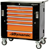 Roller Cabinet, 8 Drawers, 36" W x 18" D x 39-1/4" H, Black/Orange Nuna Depot Inc.