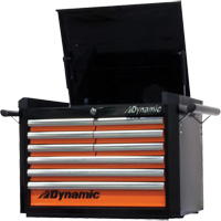 Top Chest, 28" W, 9 Drawers, Black/Orange Nuna Depot Inc.
