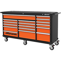 Roller Cabinet, 17 Drawers, 71" W x 24" D x 41" H, Black/Orange Nuna Depot Inc.
