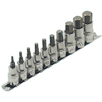 HSW3812-10 SAE Bit Socket Set, Hex, 1/2"/3/8" Drive, 10 Pcs Nuna Depot Inc.