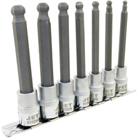 LHSW-3807M Metric 4" Long Ball Nose Socket Set, Hex Ball, 3/8" Drive, 7 Pcs Nuna Depot Inc.