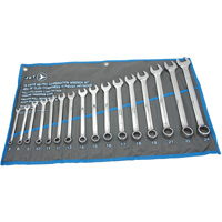 Fully Polished Long Pattern Combination Wrench Set, Combination, 16 Pieces, Metric Nuna Depot Inc.