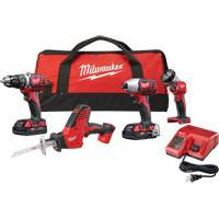 Ensemble quatre outils sans fil combin&eacute;s M18, Lithium-ion, 18 V Nuna Depot Inc.