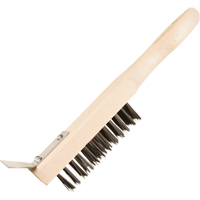 Scratch Brush With Scraper, Steel, 5 x 13 Wire Rows, 11-3/8" Long Nuna Depot Inc.
