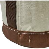 Leather-Bottom Bucket, 17" H, Canvas, White Nuna Depot Inc.