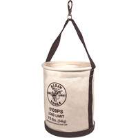 Canvas Bucket, Wide Straight-Wall with Pocket, Canvas, 12" Dia. x 15" H, 75 lbs. Load Rating Nuna Depot Inc.