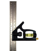 Johnson 406EM - Combination Square, 6" x 1" L, 1/32" Graduations, Steel, Plain Nuna Depot Inc.