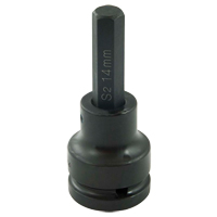 Bit Socket, Hex, 14 mm x 102 mm L, 3/4" Drive Nuna Depot Inc.