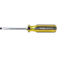 100 PLUS&reg; Standard Slotted Tip Screwdriver, 1/4" Tip, Square, 8-3/16" L, Plastic Handle Nuna Depot Inc.