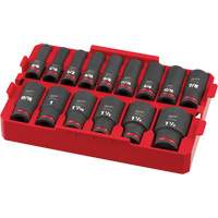 Jeu de douilles SAE Shockwave Impact Duty Packout, 15 Mcx, Chocs, Prise de 1/2", Profond Nuna Depot Inc.