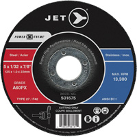 A60PX Power-Xtreme Cut-Off Wheel, 6" x 3/64", 7/8" Arbor, Type 27, 10200 RPM Nuna Depot Inc.