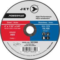 Powerplus Cut-Off Wheels for Die Grinders - Steel, 4" x 1/32", 5/8" Arbor, Type 1, 19100 RPM Nuna Depot Inc.