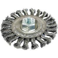 Twist Knot Wheels Threaded for Angle Grinders, 4" Dia., 0.022" Fill, 5/8"-11 Arbor, Steel Nuna Depot Inc.