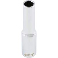 Douille chrom&eacute;e, 8 mm, Prise 1/4", 12 pans, Profond Nuna Depot Inc.