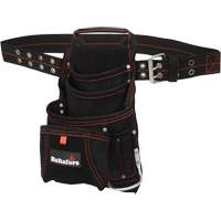 Carpenter's Suede Nail & Tool Bag, Leather, 11 Pockets, Black Nuna Depot Inc.
