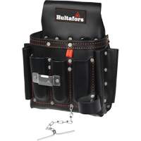 Electrician's Tool Pouch, Leather, 8 Pockets, Black Nuna Depot Inc.